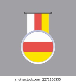 Illustration of South Ossetia flag Template