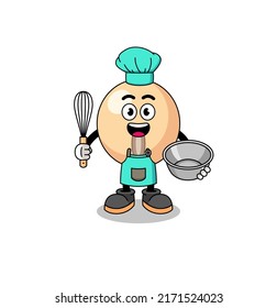 Illustration of soy bean as a bakery chef , character design