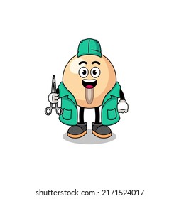 Illustration of soy bean mascot as a surgeon , character design