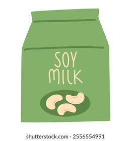 Illustration of a Soy Milk Pack of Soy Milk