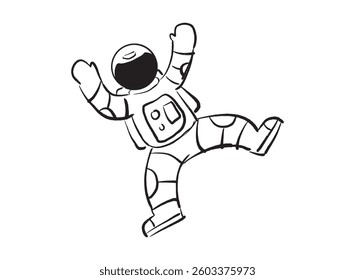 Illustration of an Space Astronaut Handdrawn