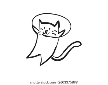 Illustration of an Space Cat Handdrawn