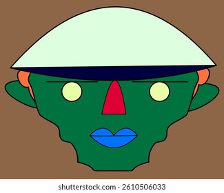 illustration of space cop alien with handsome face