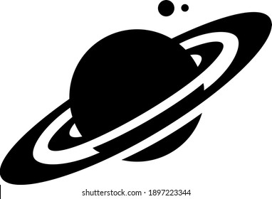 illustration of space, cosmos icon, black and white planet logo, new brand vector