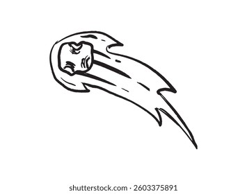 Illustration of an Space Meteor Handdrawn