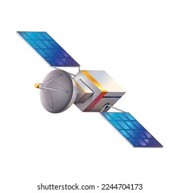 illustration of the space orbital satellite on the white background