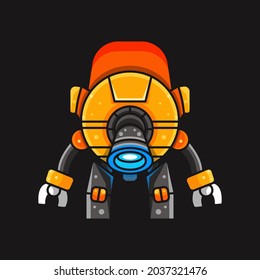 ILUSTRACIÓN DE ROBOT ESPACIAL PARA EL CARÁCTER, EL ESPEJO Y LA ILUSTRACIÓN DE CAMISETAS EN T