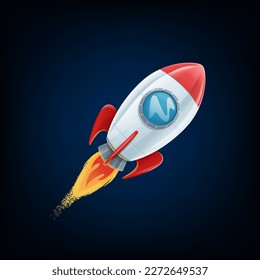 illustration space rocket icon for school