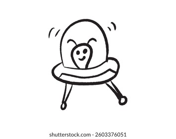 Illustration of an Space UFO Handdrawn