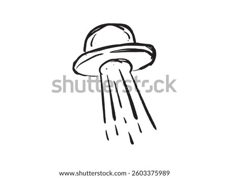Illustration of an Space UFO Handdrawn