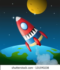 Illustration of a spacecraft in the sky
