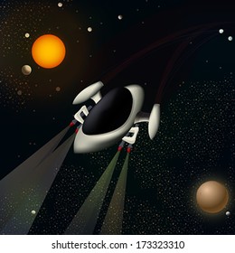 Illustration of a spacecraft in space