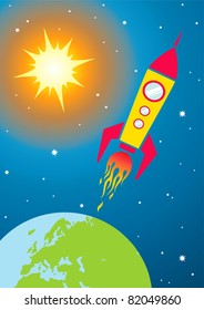 Illustration of a spacecraft in space