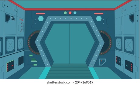 Illustration of Spaceship interior vector design