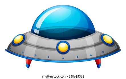 Illustration of a spaceship toy on a white background