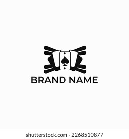 ILLUSTRATION SPADE, ACE PLAYING CARD POKER DESIGN LOGO ICON SIMPLE MODERN VECTOR