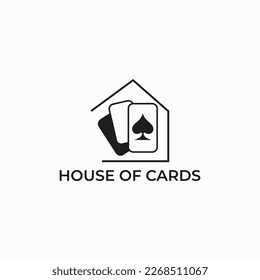 ILLUSTRATION SPADE, ACE PLAYING CARD HOUSE OF POKER DESIGN LOGO ICON SIMPLE MODERN VECTOR