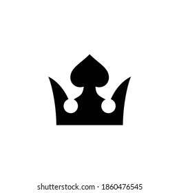 Illustration Spade And Crown Playing Cards Logo Design Vector