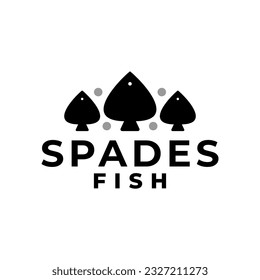 illustration of a spade forming a fish. good for seafood restaurant or any business related to fish.
