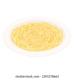 Illustration of the spaghetti on dish