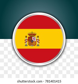 illustration of spain flag with isolated transparent background
