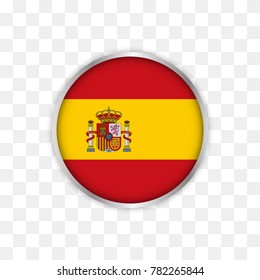 illustration of spain flag with isolated transparent background