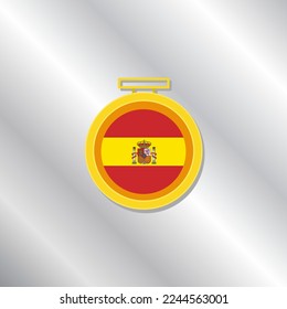 Ilustración de la plantilla de bandera de España