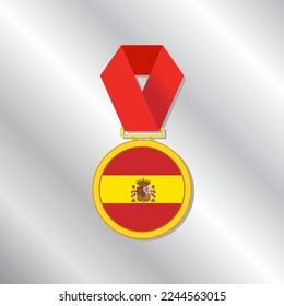 Illustration of Spain flag Template