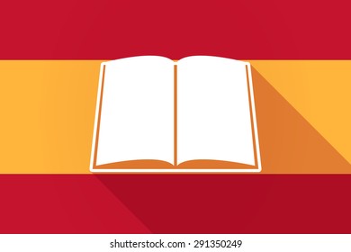 Illustration of a Spain long shadow flag with a book