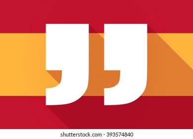 Illustration of a Spain  long shadow flag with  quotes
