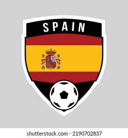 Illustration of Spain Shield Team Badge for Football Tournament