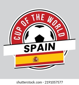 Illustration Of Spain Team Badge For Football Tournament