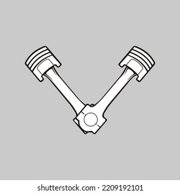  illustration of a spare part machine, piston illustration design
