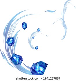 Illustration of a sparkling cold ice block