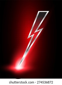 Illustration eines funkelnden dunkelroten Blitzes mit elektrischer Wirkung
