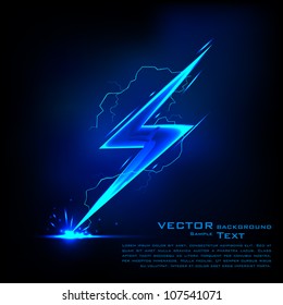 Illustration Of Sparkling Lightning Bolt With Electric Effect
