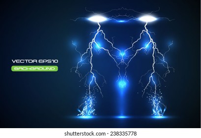 illustration of sparkling lightning bolt with electric effect