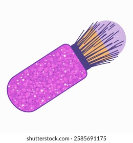 Illustration of a Sparkling Purple Makeup Brush – Great for beauty and cosmetic content.