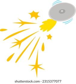 Illustration of sparks from the grinder