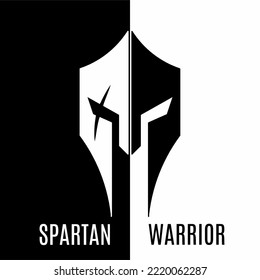 illustration of a spartan helmet with a plain background. icon or brand logo.