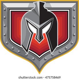 Illustration Spartan Helmet Viewed Front Set Stock Vector (Royalty Free ...