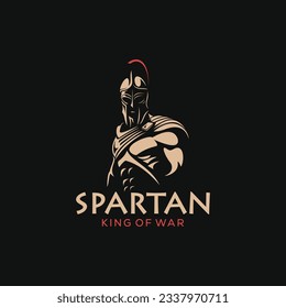 illustration of spartan king in armor and helmet