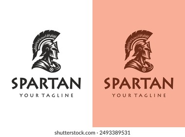 illustration of spartan king in armor and helmet	