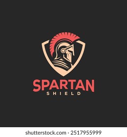 illustration of spartan king in armor and helmet in shield