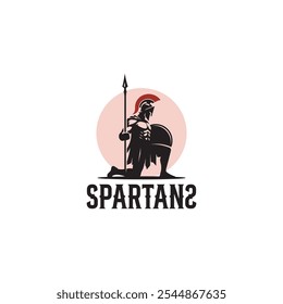 illustration of spartan king in armor and helmet	