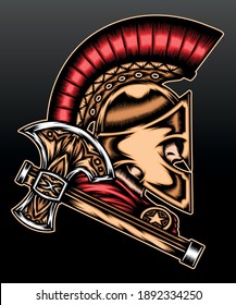 Illustration of spartan warrior. Premium vector