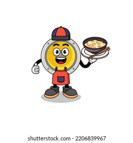 Illustration of speaker as an asian chef , character design