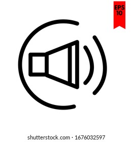 ilustración del icono plano del altavoz