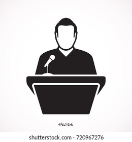 Illustration of speaker icon on white background