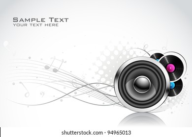 illustration of speaker on abstract musical background